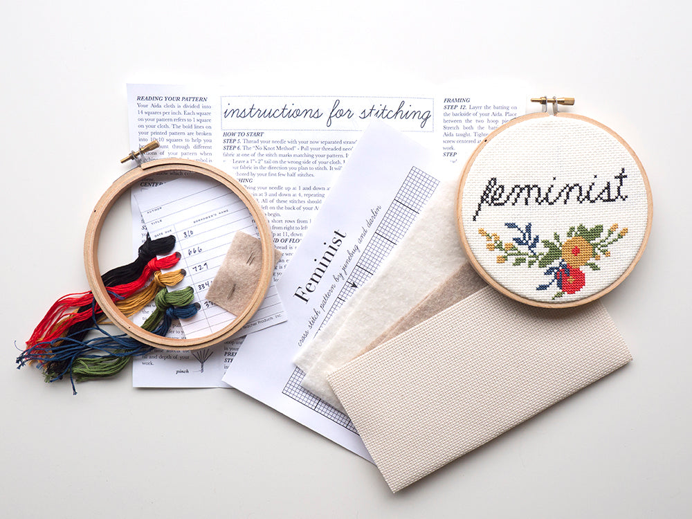 Feminist - Junebug and Darlin - Cross Stitch Kit