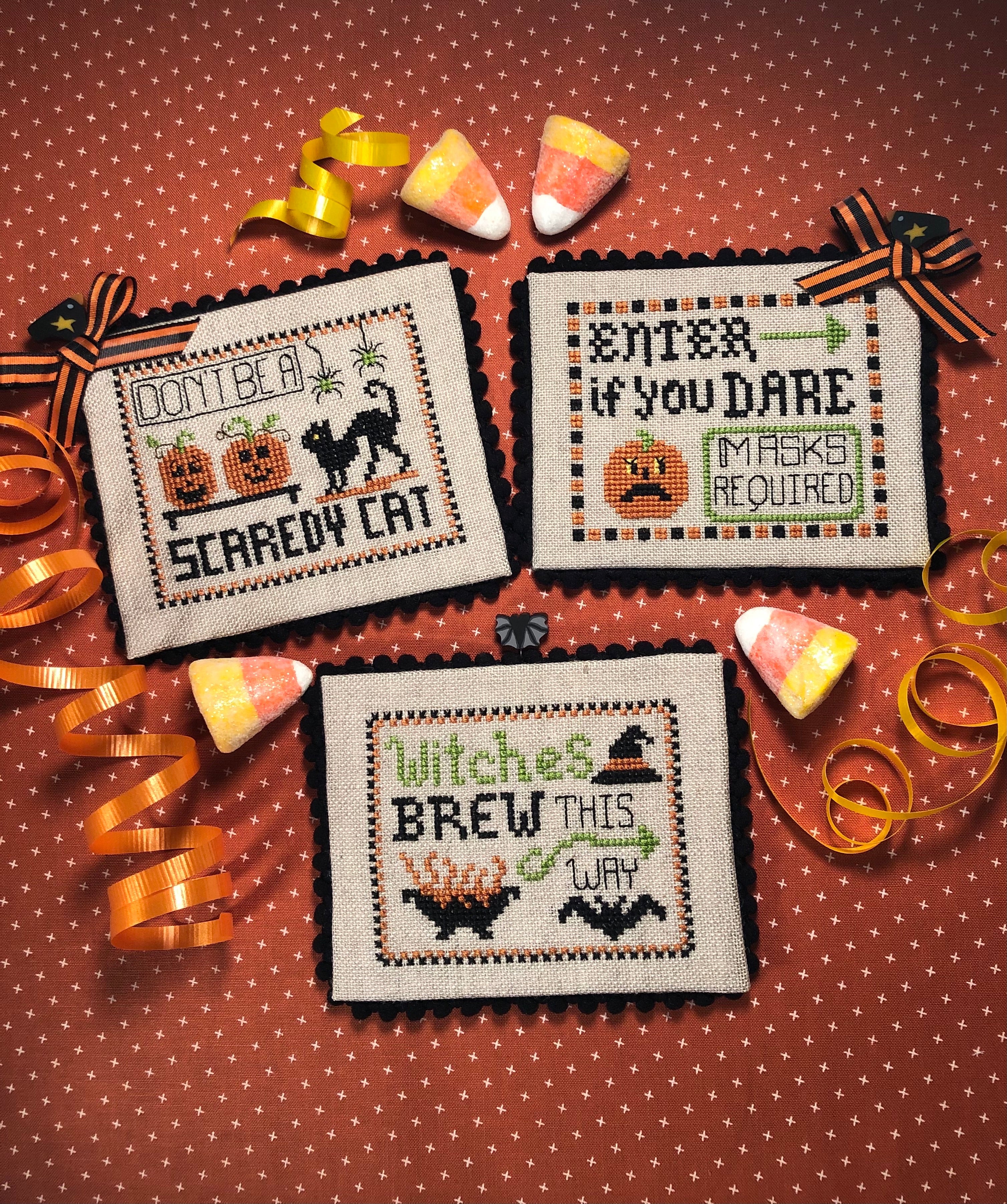 Halloween Party Signs - ScissorTail Designs - Cross Stitch Pattern