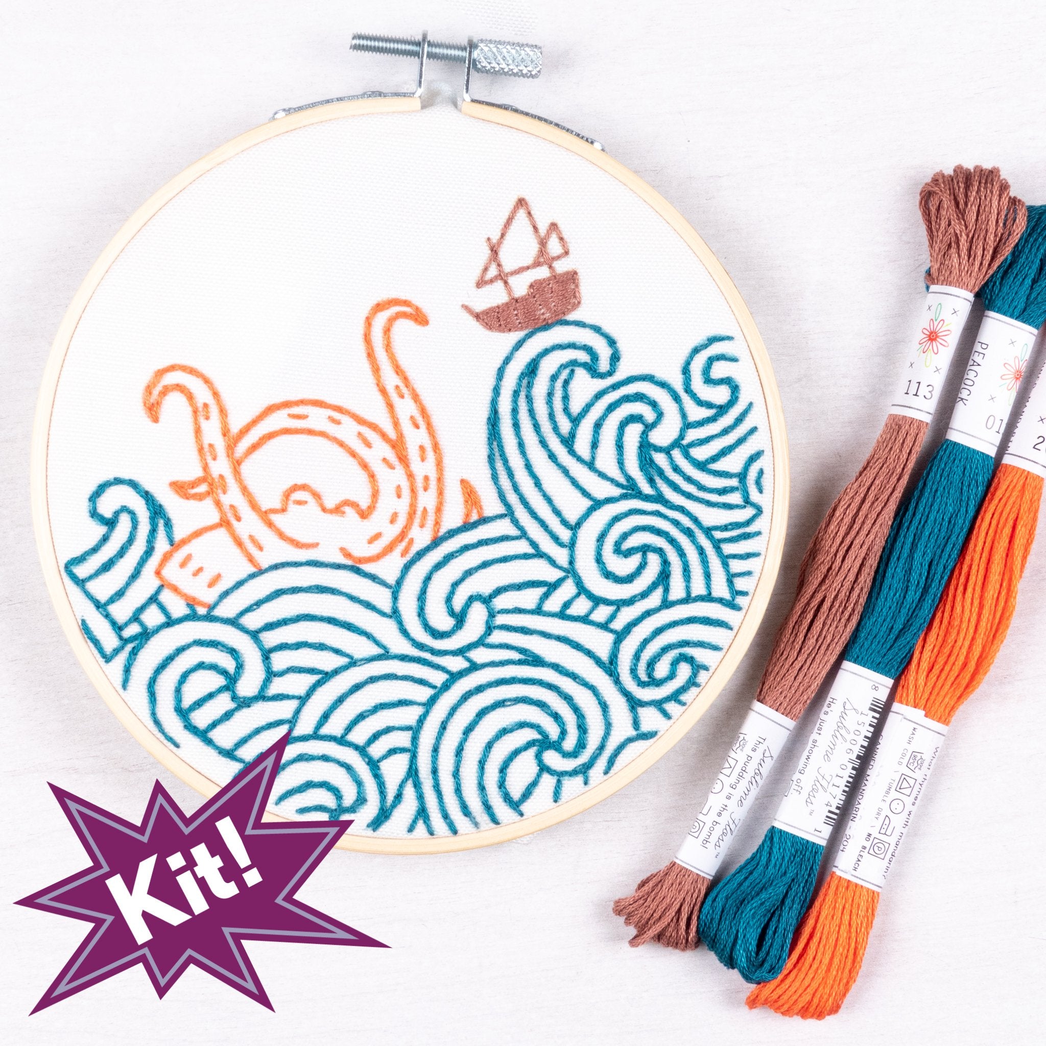 The Kraken! - PopLush Embroidery - Embroidery Kit