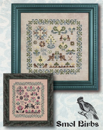 Smol Birbs - Ink Circles - Cross Stitch Pattern