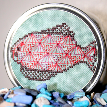 Alaskan Blackwork x Cross Stitch #1 Hank the Halibut - Jonesey Stitchery - Cross Stitch Pattern