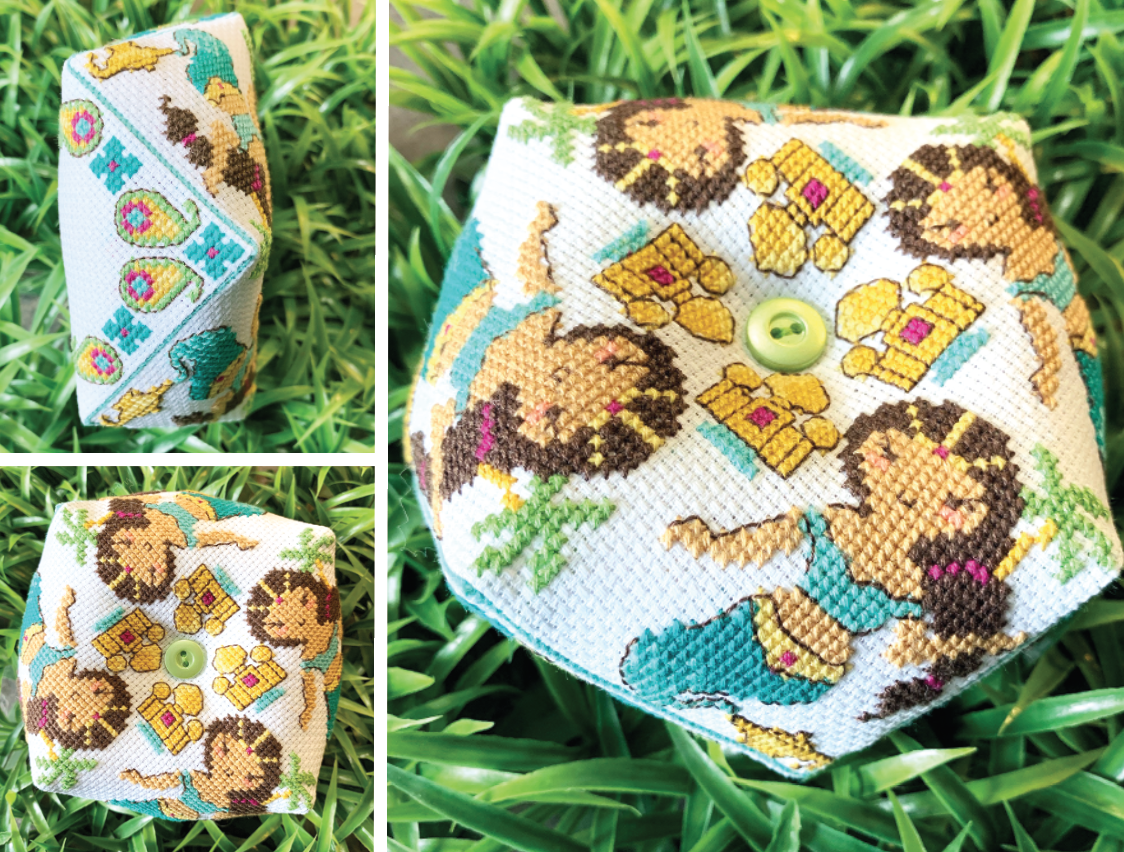 July Genie Biscornu (2019 Biscornu of the Month #7) - Tiny Modernist - Cross Stitch Pattern