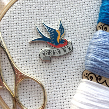 Crafty Swallow Needle Minder - Snarky Crafter Designs - Cross Stitch Notions