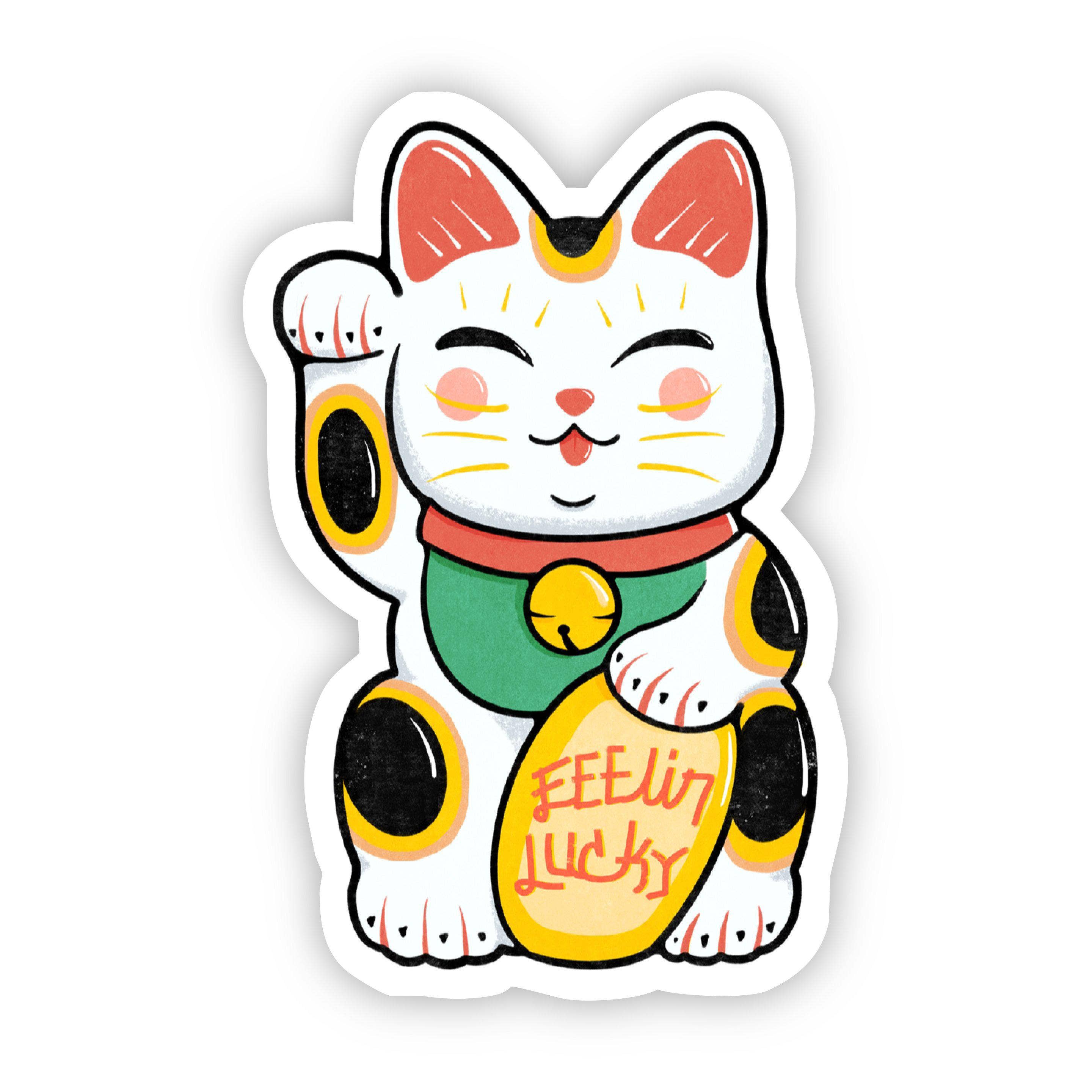 Feelin' Lucky Cat Sticker - Big Moods