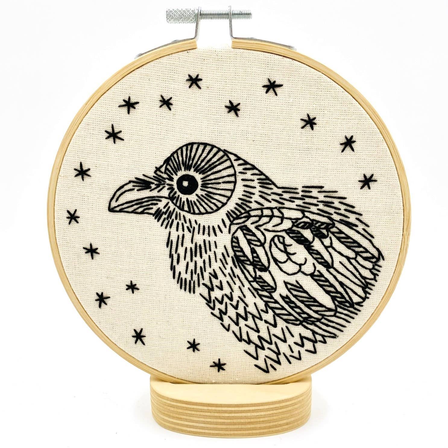 Nevermore Raven Embroidery Kit - Hook, Line, & Tinker