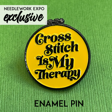 Cross Stitch Therapy Enamel Pin - Spot Colors