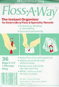 Floss-A-Way Bags ~ 36 bags with 1 ring - Traditional Stitches