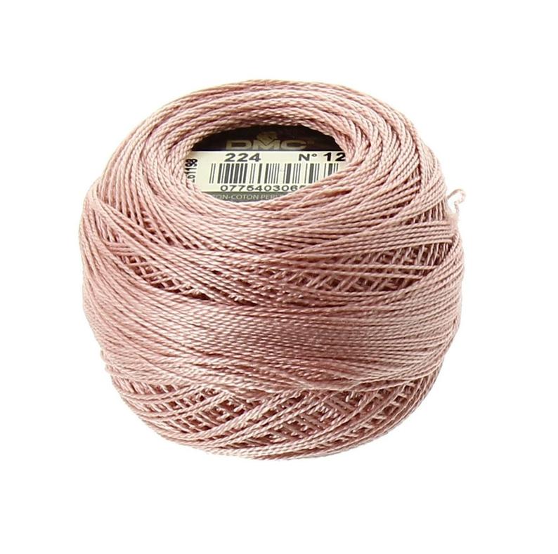 Pearl Cotton Ball Size 8 - 224 (Very Light Shell Pink) - DMC Embroidery Floss