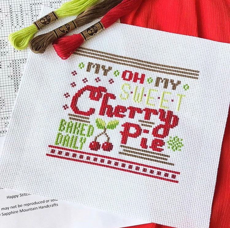 Cherry Pie - Sapphire Mountain Handcrafts - Cross Stitch Pattern