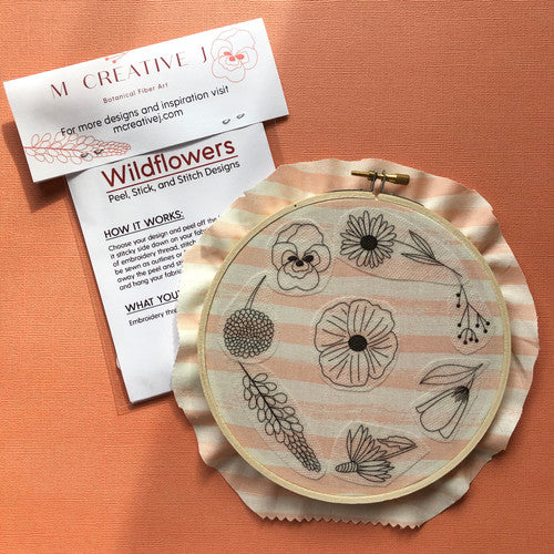 Wildflower Designs Peel, Stick, & Stitch - MCreativeJ - Embroidery Pattern