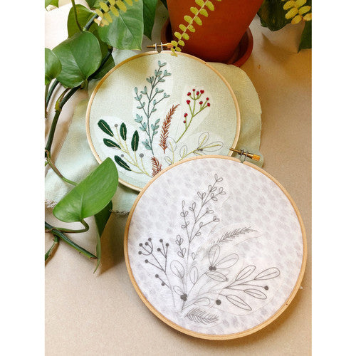 Gold Thread Embroidery, Beginner Botanical Embroidery Kit