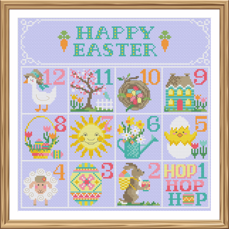 Easter Calendar - Tiny Modernist - Cross Stitch Pattern