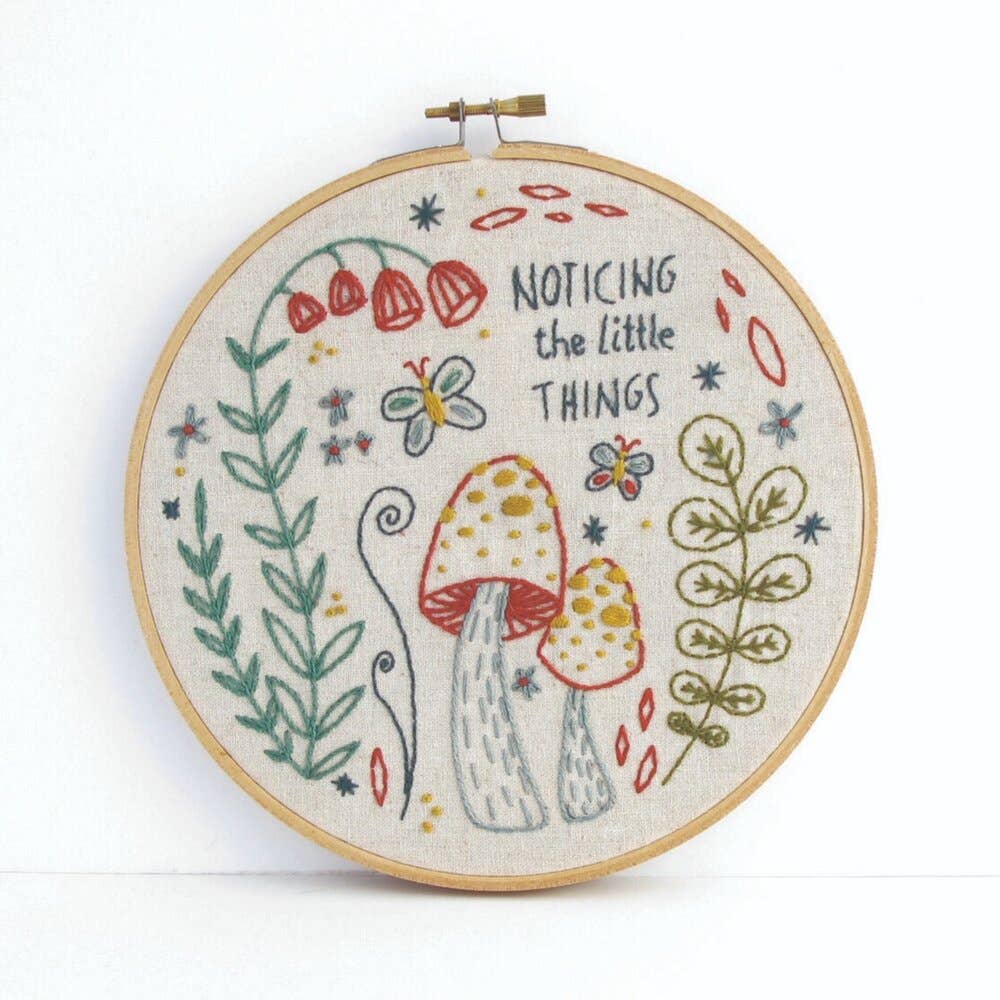 Mushroom Embroidery Kit, Beginner Level, Fungus Among Us