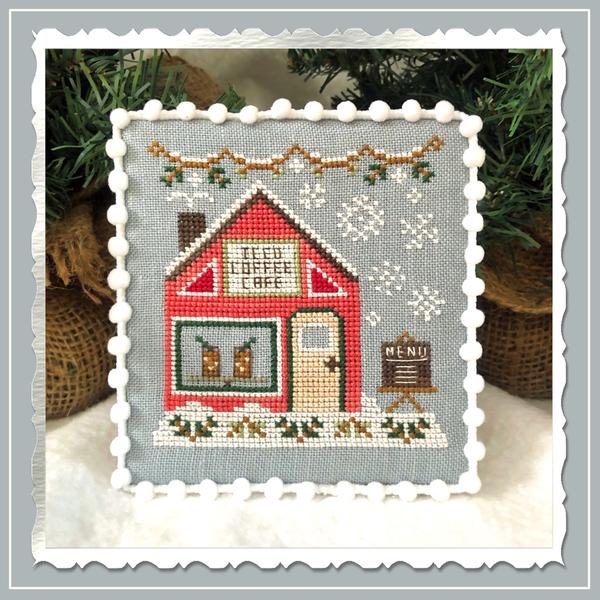 Iced Coffee Cafe (Snow Village #10) - Country Cottage Needleworks - Cross Stitch Pattern