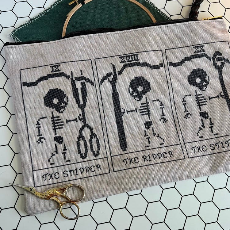 Primitive Tarot Project Bag - Wild Violet Cross Stitch - Gifts