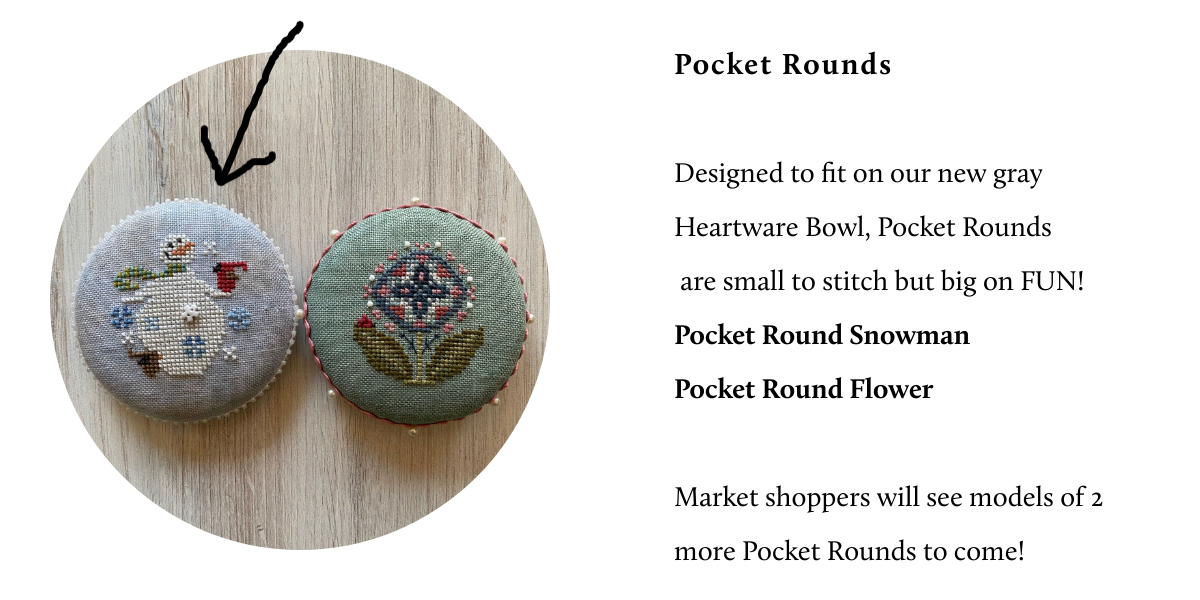 Snowman (Pocket Round) - Heart in Hand - Cross Stitch Pattern