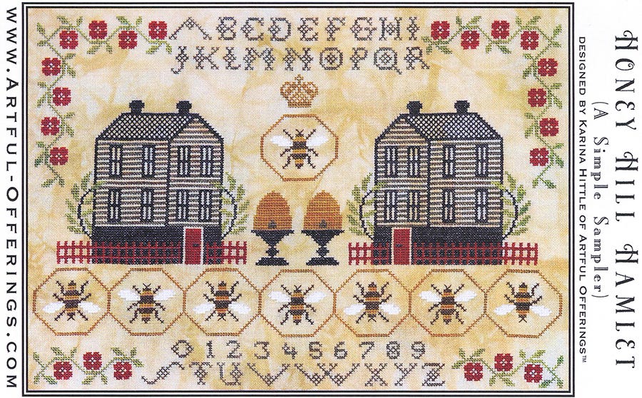 Honey Hill Hamlet (A Simple Sampler) - Artful Offerings - Cross Stitch Pattern