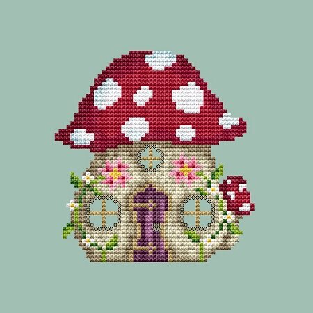 Mushroom House (Fairies Welcome) - Shannon Christine Designs - Cross Stitch Pattern