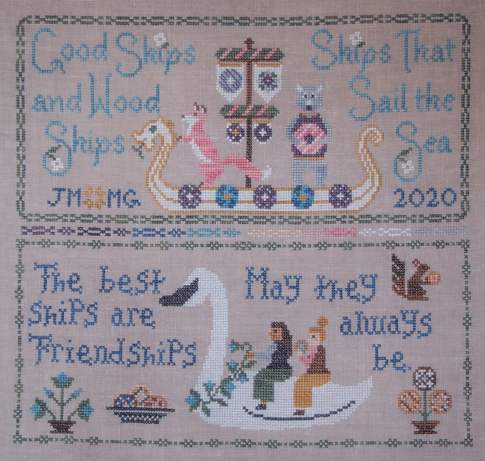 Friendship Sampler - The Blue Flower x Bendy Stitchy Designs - Cross Stitch Pattern