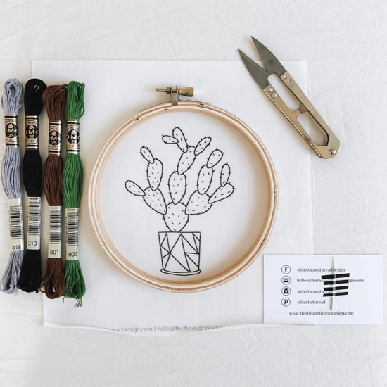 Growing Cacti - Thistle & Thread Design - Embroidery Kit