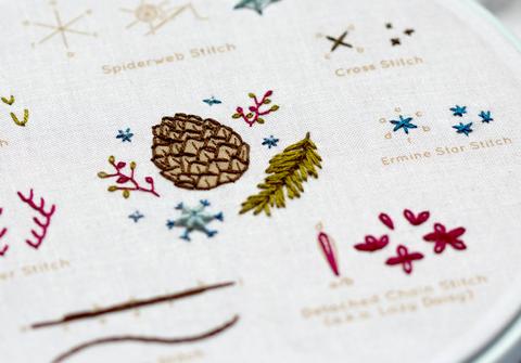 Winter Embroidery Stitch Sampler - Kiriki Press - Embroidery Kit