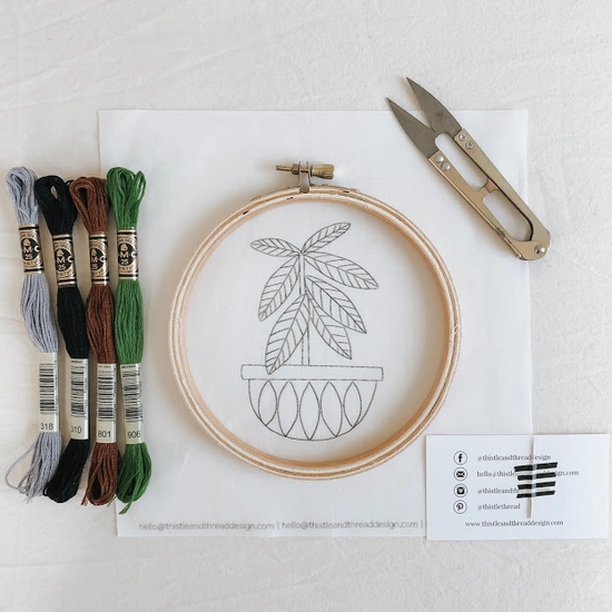 Rubber Tree - Thistle & Thread Design - Embroidery Kit