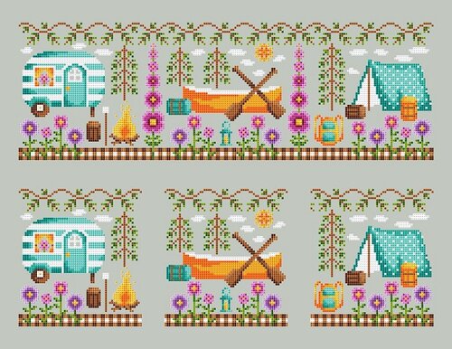 Happy Canoe (Happy Camper #2) - Shannon Christine Designs - Cross Stitch Pattern