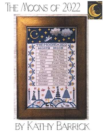 The Moons of 2022 - Kathy Barrick - Cross Stitch Pattern