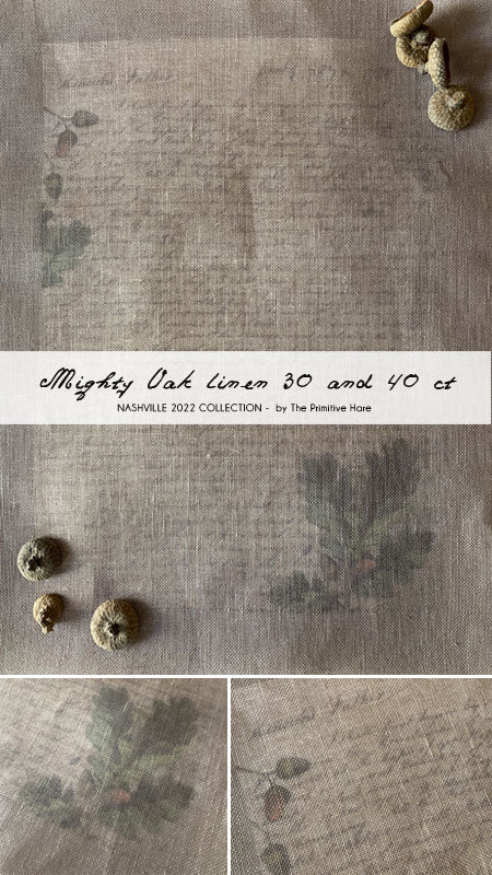 30 ct Linen "Mighty Oak" - The Primitive Hare - Cross Stitch Fabric