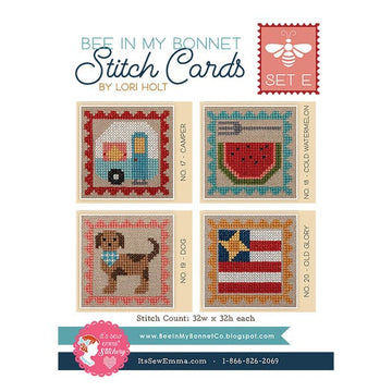 Bee in My Bonnet Stitch Cards Set E - It's Sew Emma - Cross Stitch Pattern