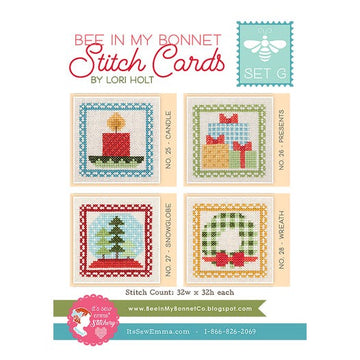 Bee in my Bonnet Stitch Cards Set G - It's Sew Emma - Cross Stitch Pattern