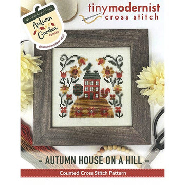 Autumn House on a Hill (Autumn Garden Palette) - Tiny Modernist - Cross Stitch Pattern