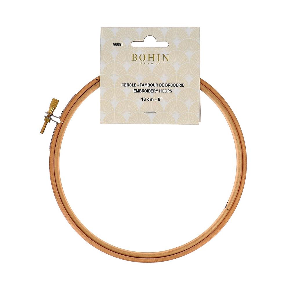 Bohin Agathis Wood Embroidery Hoop - 6 inch/16 cm