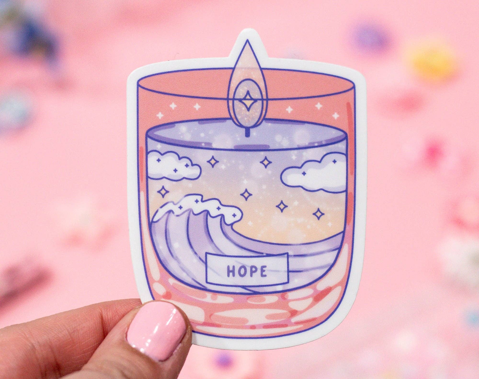 Growth Affirmation Candle Sticker - Unicorn Eclipse