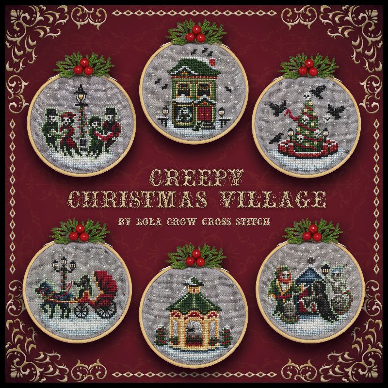 Creepy Christmas Village - Lola Crow Cross Stitch - Cross Stitch Pattern [Needlework Marketplace 2024]