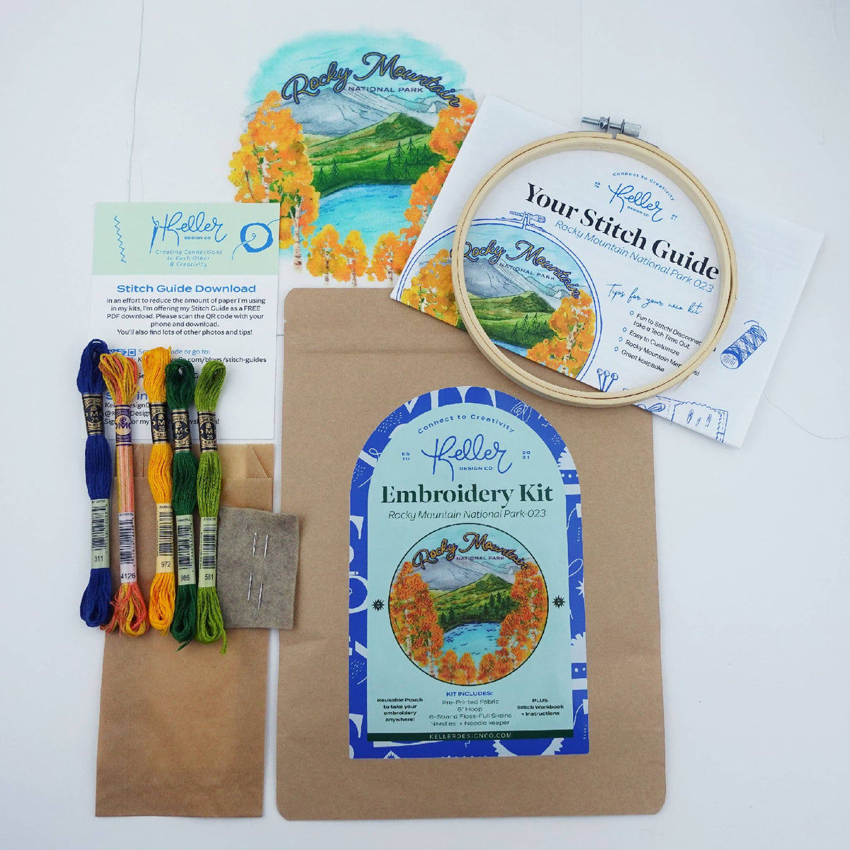 Rocky Mountain National Park Hand Embroidery Craft Kit