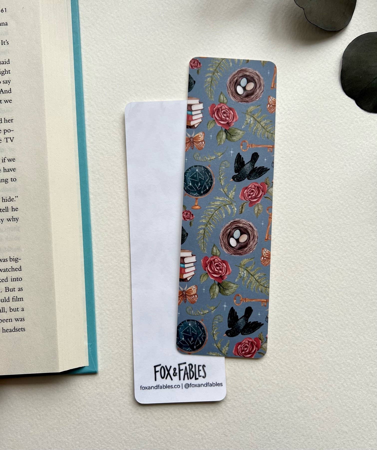 Dark Academia Bookmark - Fox & Fables - Stitch Box Vault