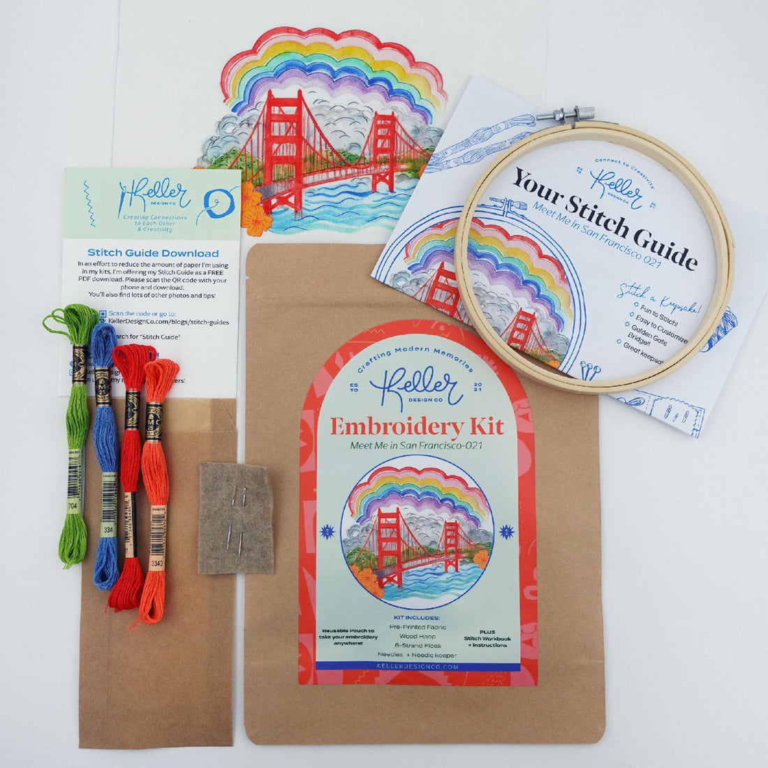 Meet Me in San Francisco Golden Gate Bridge Embroidery Kit