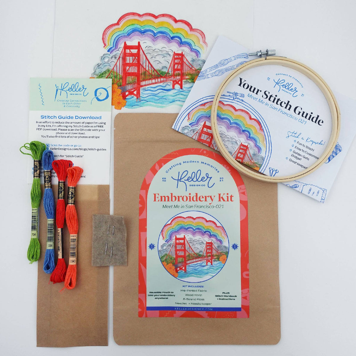 Meet Me in San Francisco Golden Gate Bridge Embroidery Kit