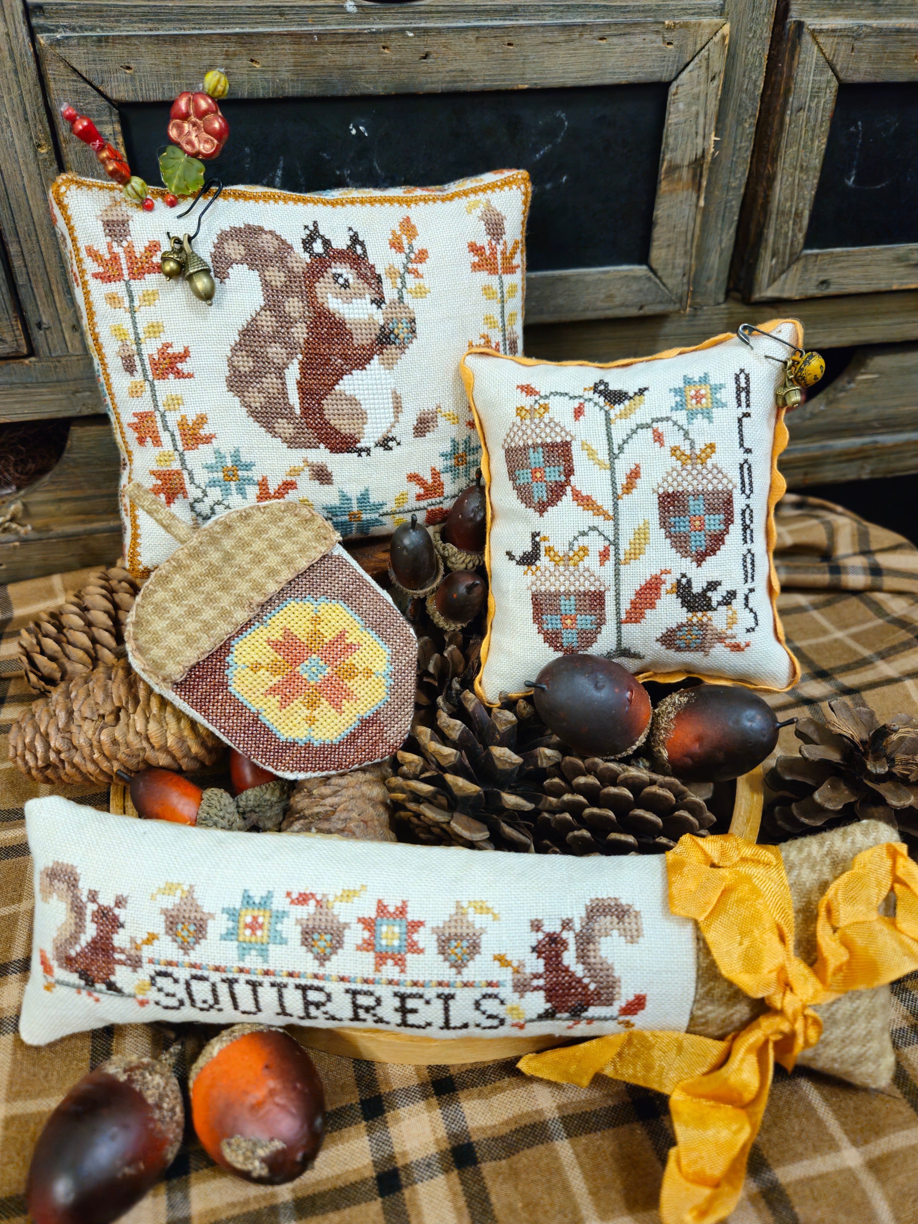 Acorn Thieves - Quaint Rose Needlearts - Cross Stitch Pattern [Needlework Marketplace 2025]