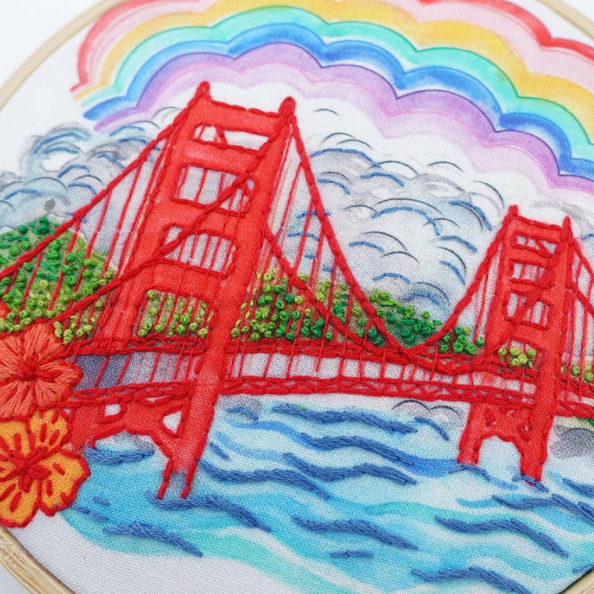 Meet Me in San Francisco Golden Gate Bridge Embroidery Kit