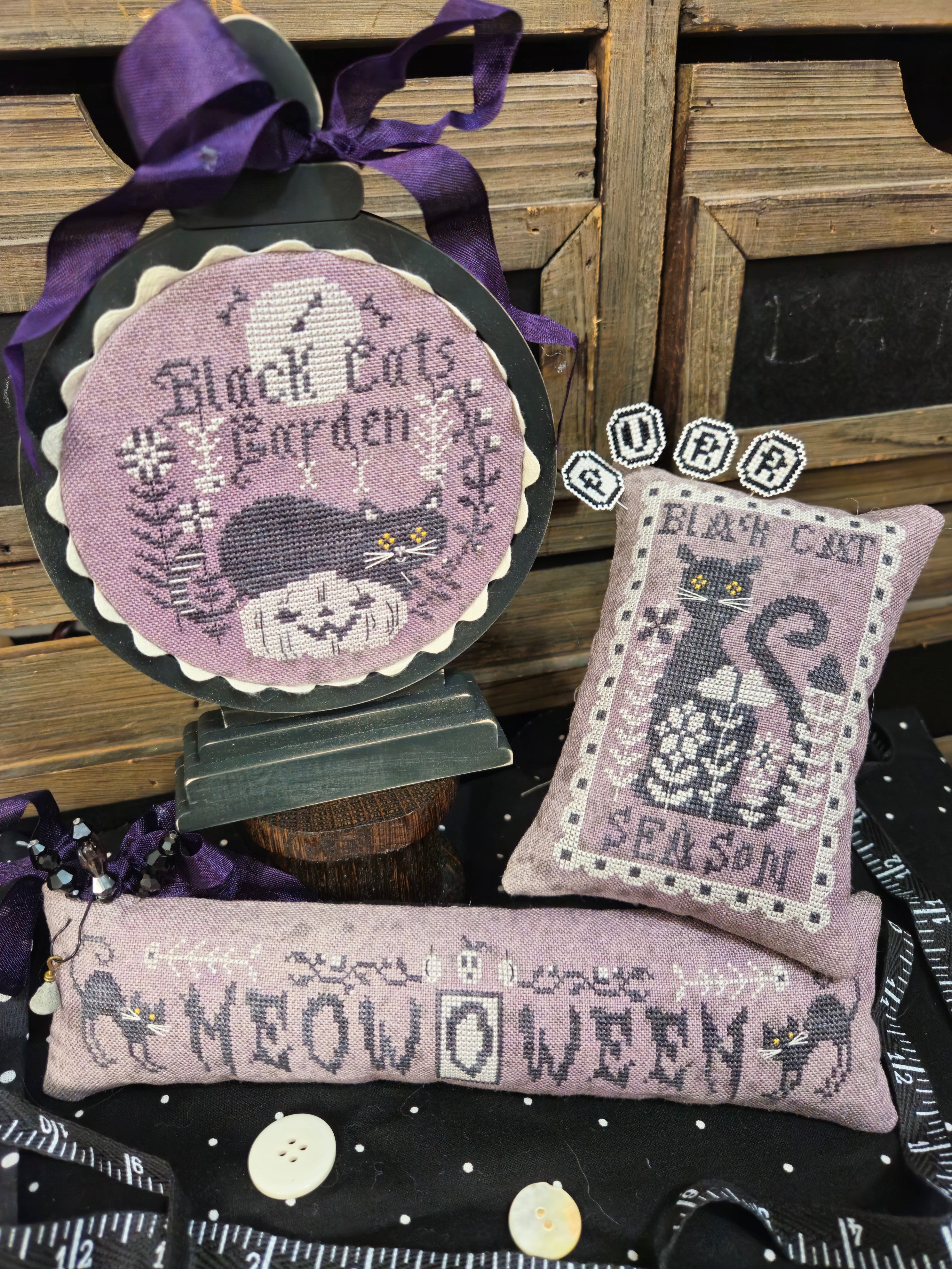 Meow O Ween - Quaint Rose Needlearts - Cross Stitch Pattern [Needlework Marketplace 2025]