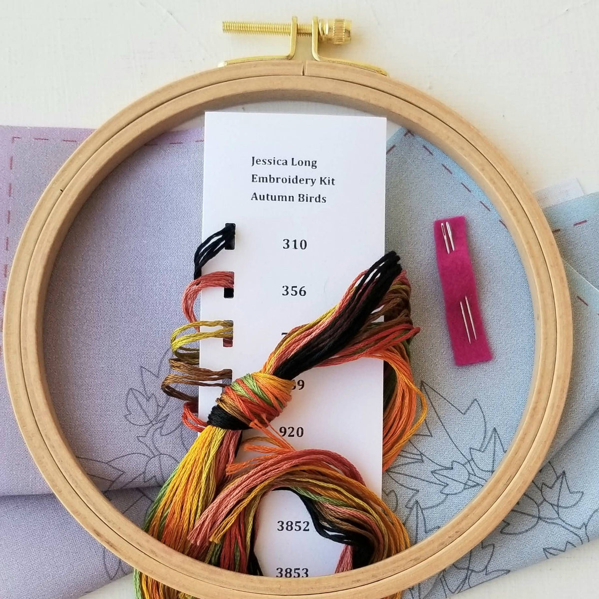 Autumn Birds Embroidery Kit - Jessica Long Embroidery