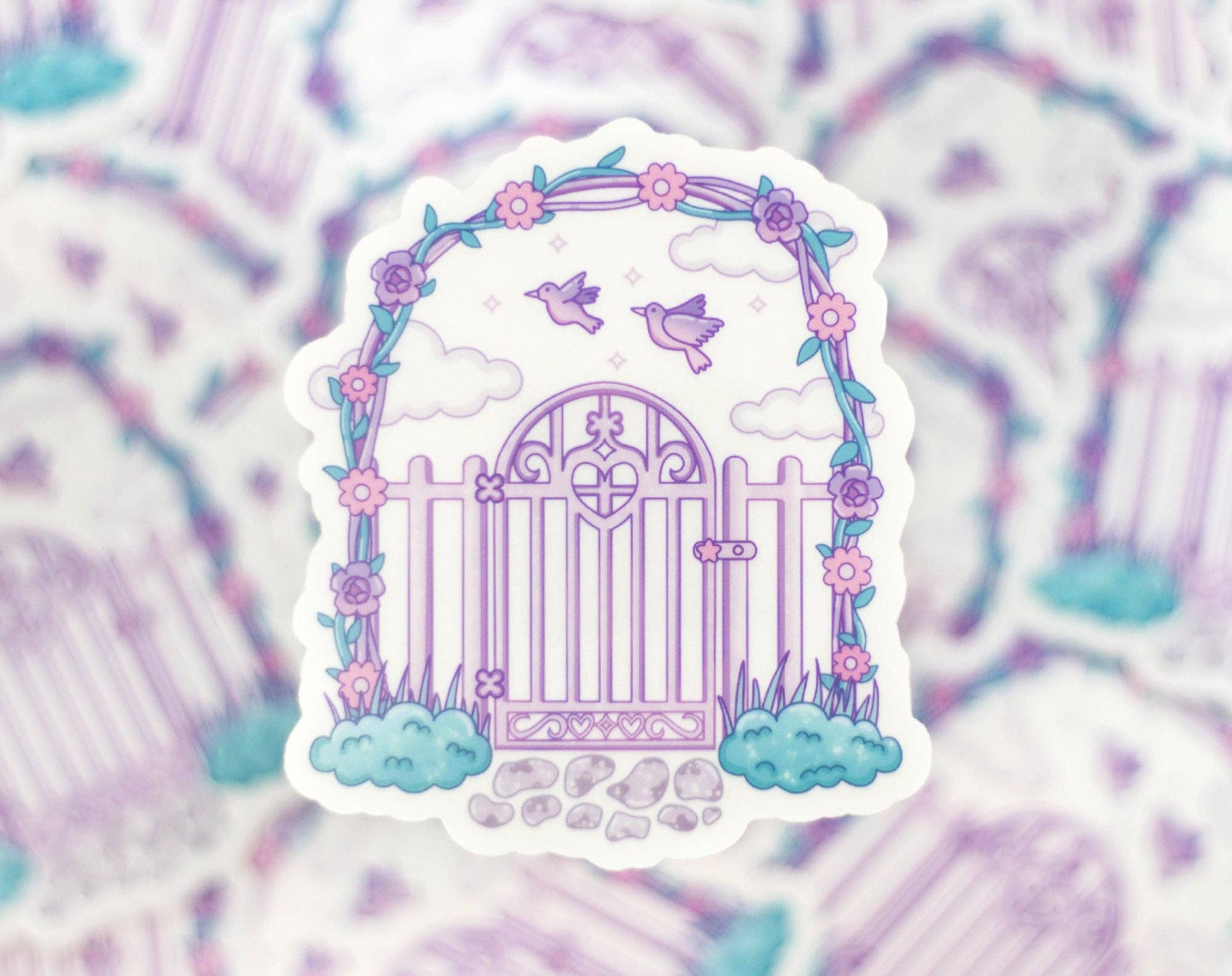 Secret Garden Gate Clear Sticker - Unicorn Eclipse