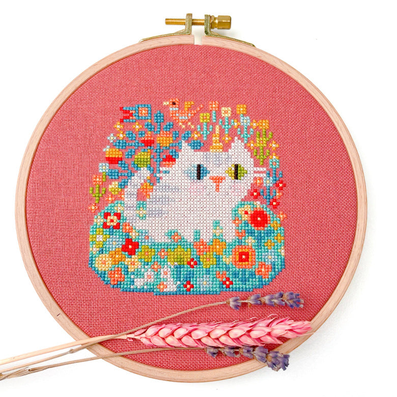 The Lady and the Caticorn - Barbara Ana Designs - Cross Stitch Pattern