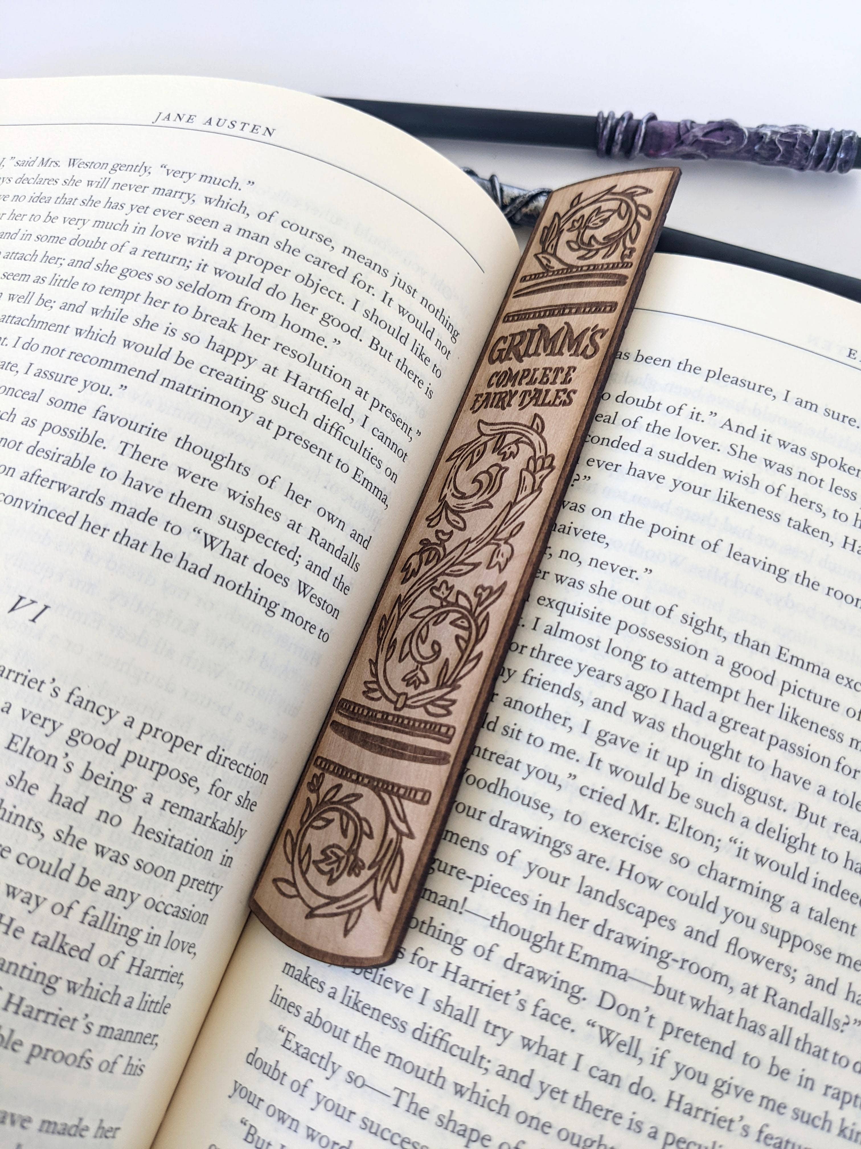 Grimms Fairytales Wooden Bookmark - NTSD Gaming - Stitch Box Vault