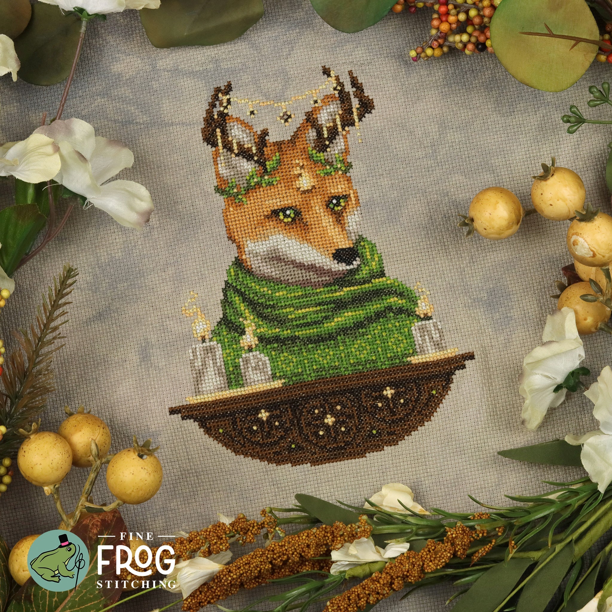 Fireside Fox - Fine Frog Stitching - Cross Stitch Pattern
