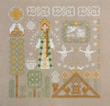 Fairy Tale Motifs (Spring Ukranian Girl) - Kateryna Stitchy Princess - Cross Stitch Pattern