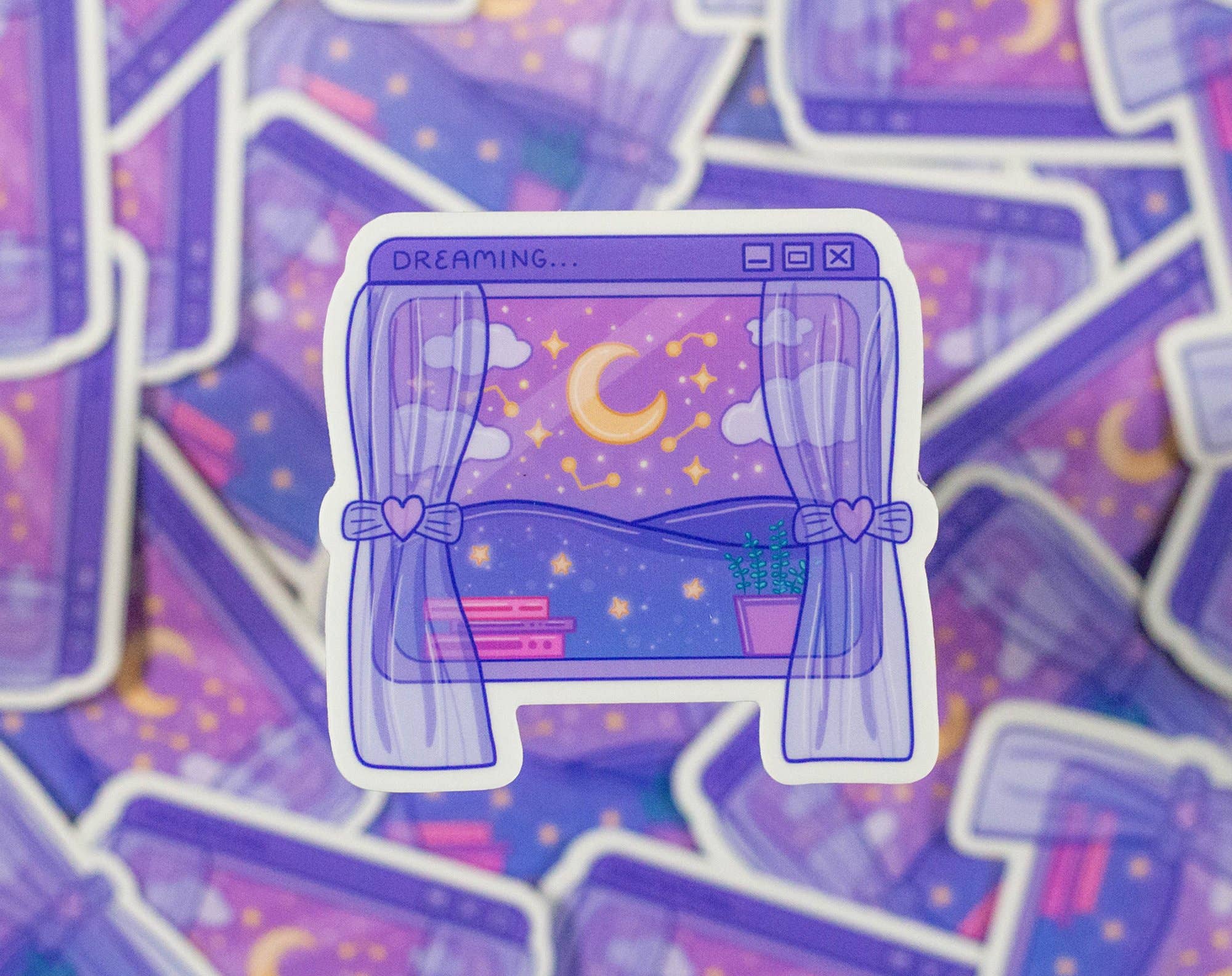 Dreaming Window Vinyl Sticker - Unicorn Eclipse