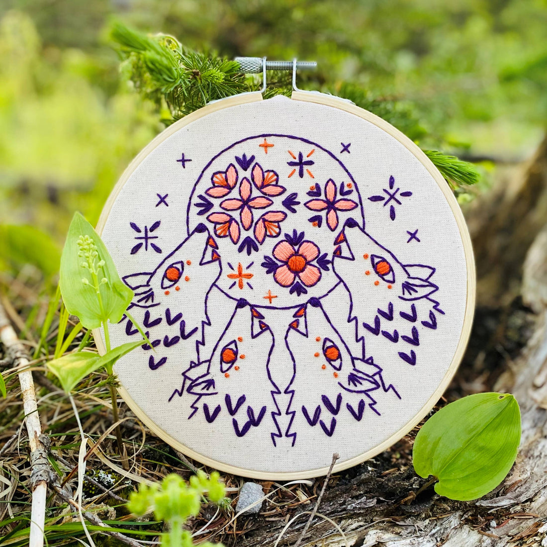 Folk Wolves Embroidery Kit - Hook, Line, & Tinker